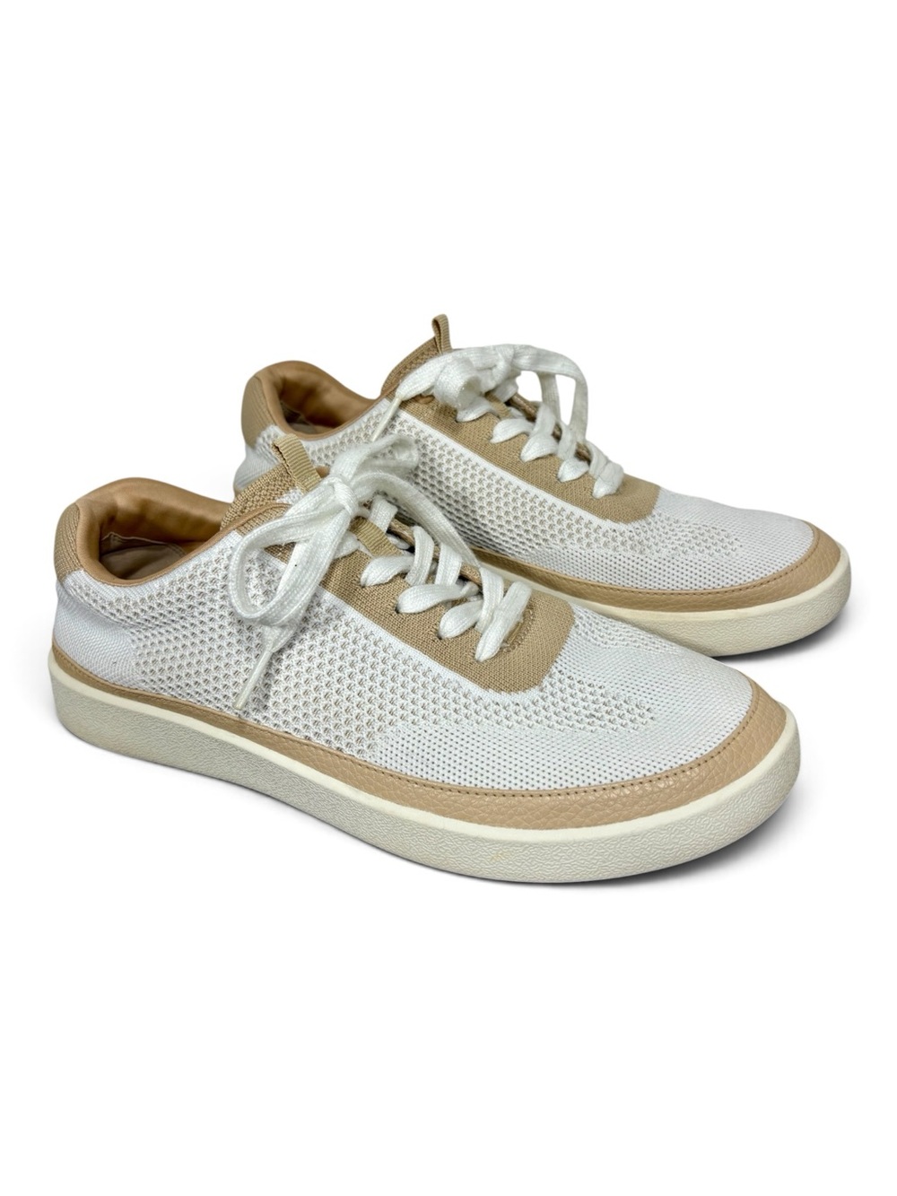 Vionic Galia White Sneakers with Tan Accents- woman’s 9